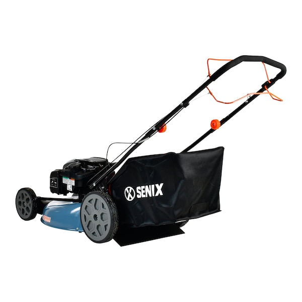 Senix 22 in 163 cc 4-Cycle Gas Powered RWD Self-Propelled Lawn Mower, 3-In-1, 1-Step Start Auto Choke - LSSG-H1