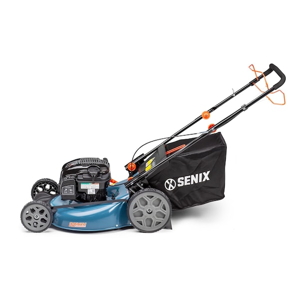 Senix 22 in 163 cc 4-Cycle Gas Powered RWD Self-Propelled Lawn Mower, 3-In-1, 1-Step Start Auto Choke - LSSG-H1