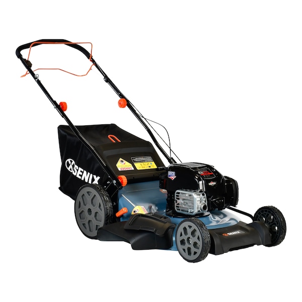 Senix 22 in 163 cc 4-Cycle Gas Powered RWD Self-Propelled Lawn Mower, 3-In-1, 1-Step Start Auto Choke - LSSG-H1