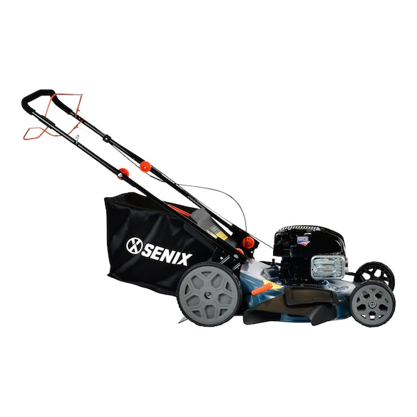 Senix 22 in 163 cc 4-Cycle Gas Powered RWD Self-Propelled Lawn Mower, 3-In-1, 1-Step Start Auto Choke - LSSG-H1