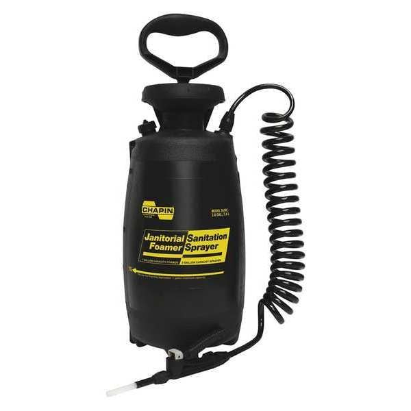 Chapin 2 gal Handheld Industrial Sprayer, Poly, 40 in L Hose, 12 in L Wand, Foaming Nozzle Spray Pattern - 2659E