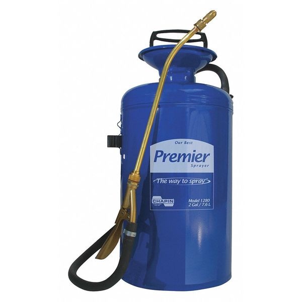 Chapin 2 gal Handheld Sprayer, Stainless Steel, 42 in L Hose, 12 in L Wand, Cone Nozzle Spray Pattern - 1253