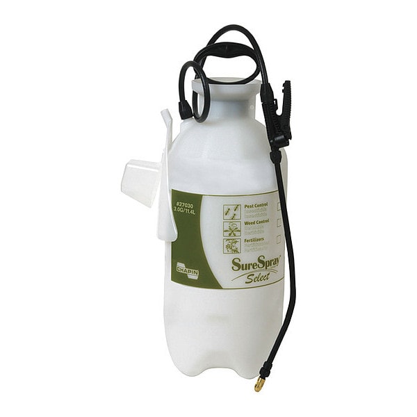 Chapin 3 gal Handheld Sprayer, Poly, 34 in L Hose, Cone/ Fan Nozzle Spray Pattern, Wand Length 34 in - 27030