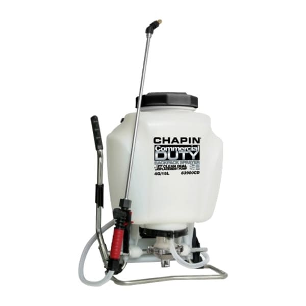 Chapin 4 gal Backpack Sprayer, Poly, 48 in L Hose, Cone/ Fan Nozzle Spray Pattern, Fill Opening Size 6 in - 63900