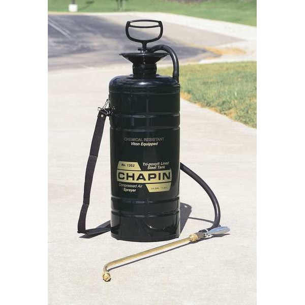 Chapin 3 gal Handheld Sprayer, Steel, 36 in L Hose, 18 in L Wand, Fan Nozzle Spray Pattern, 60 psi Max - 1352