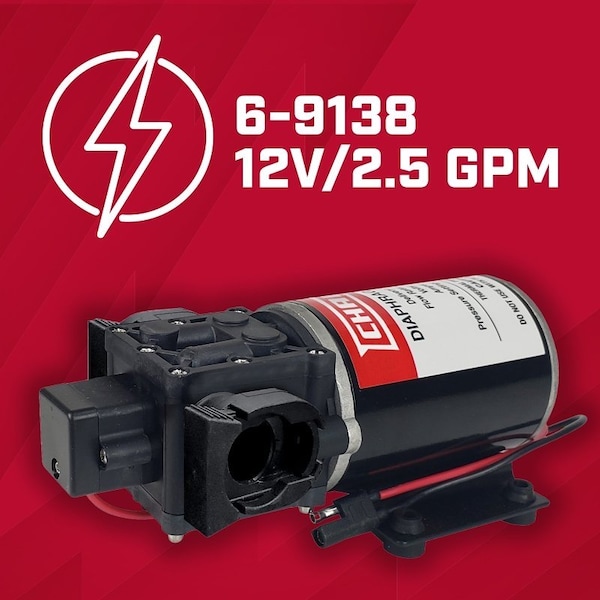 Chapin Diaphragm Pump, Positive Displacement, For: 15 and 25 gal ATV Sprayers - 6-9138