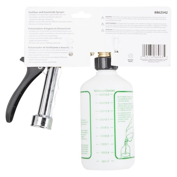 Landscapers Select Hose Sprayer, 15 oz Cup, Zinc Alloy, Silver - GM244