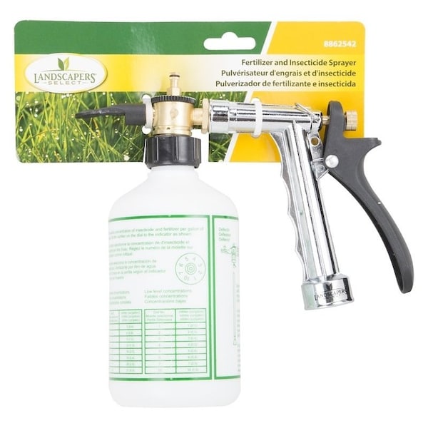 Landscapers Select Hose Sprayer, 15 oz Cup, Zinc Alloy, Silver - GM244