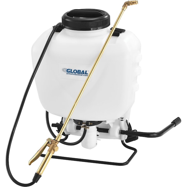 Global Industrial 4 Gallon Commercial Duty Manual Backpack Pump Sprayer W/ Brass Wand & Nozzle - 534553