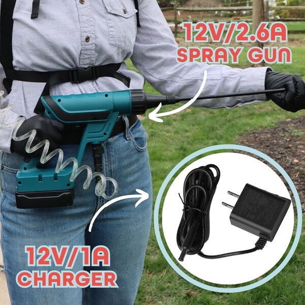Spraymate 1 1/2 gal Battery Sprayer, Plastic, 6 ft L Hose, Jet, Mist Nozzle Spray Pattern - SMSAAC-3