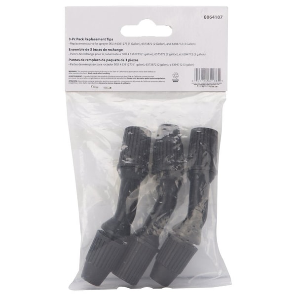 Landscapers Select Sprayer Tip, Replacement, Plastic, Black, For: 6361273, 6373872 and 6394712 Sprayers - SX-6B-PT3L
