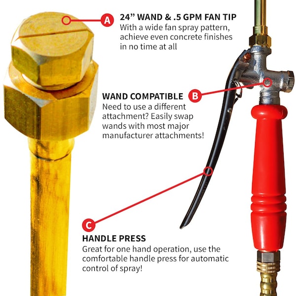 Tomahawk Power 6.5 gal Backpack Sprayer, 63 in L Hose, 24 in L Wand, Fan Nozzle Spray Pattern - TCS6.5
