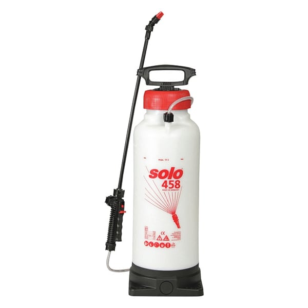 Solo 3 gal Handheld Sprayer, Poly, 48 in L Hose, 28 in L Wand, Cone/ Fan/ Jet Nozzle Spray Pattern - 458-V