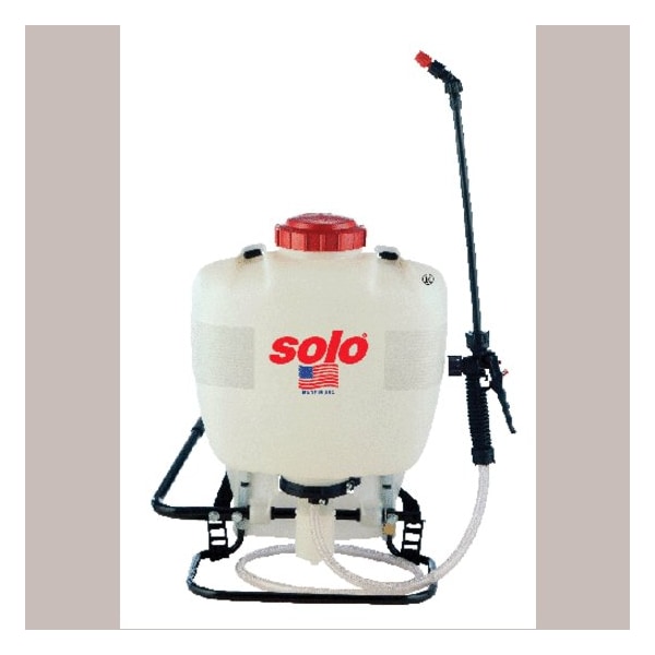 Solo 4 gal Backpack Sprayer, Poly, 48 in L Hose, 90 PSI, Cone/ Fan/ Jet Nozzle Spray Pattern, Manual - 425
