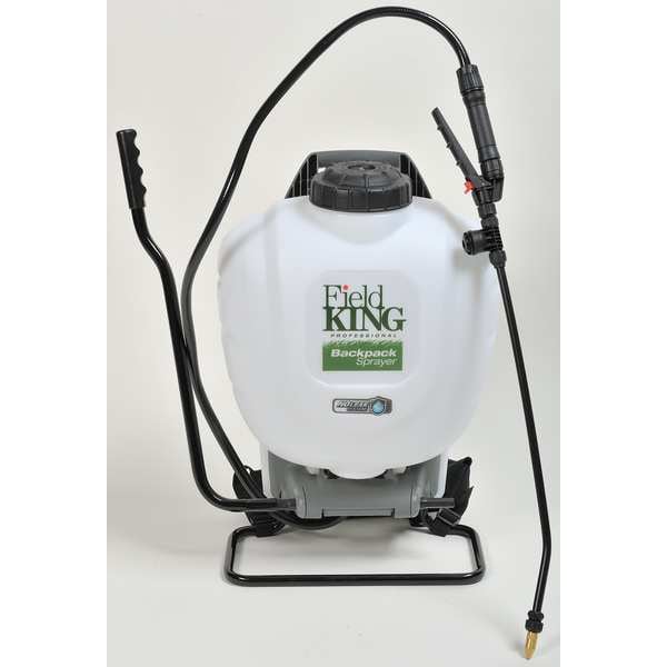 Field King 4 gal Backpack Sprayer, Polyethylene, 50 in L Hose, 18 in L Wand, Fan/ Foaming Nozzle Spray Pattern - 190328
