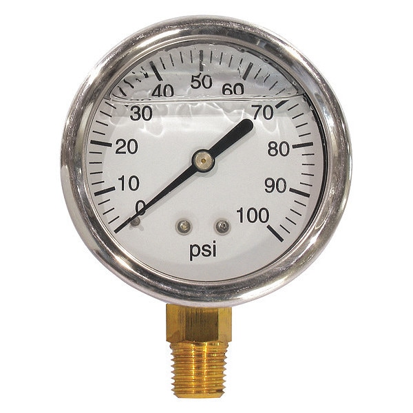 Fimco Liquid Filled Pressure Gauge, 0-100 PSI - FIMCO-L07