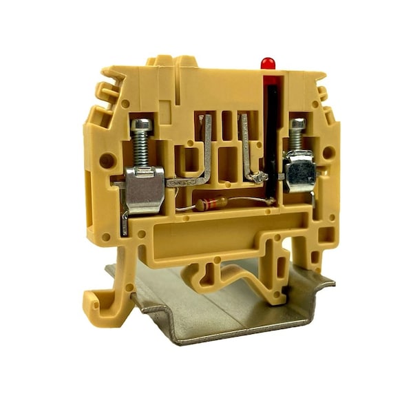 Bloque de terminales para fusibles de cuchilla de Automation Systems Interconnect, LED de 24V, montaje en riel DIN, portafusibles de bloque de terminales, paquete de 25 unidades - MF124