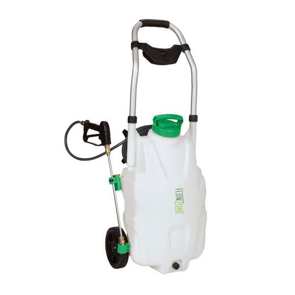 Flowzone 9 gal Backpack Sprayer, Poly, 20 ft L Hose, Adjustable Cone Nozzle Spray Pattern, 115 psi Max - FZVABN-2.5
