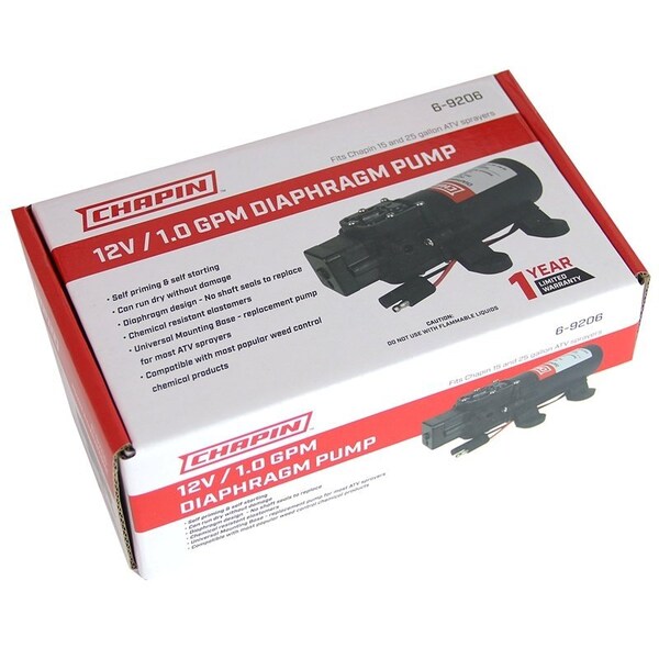 Chapin Diaphragm Pump, Positive Displacement, For: 15 and 25 gal ATV Sprayers - 6-9206