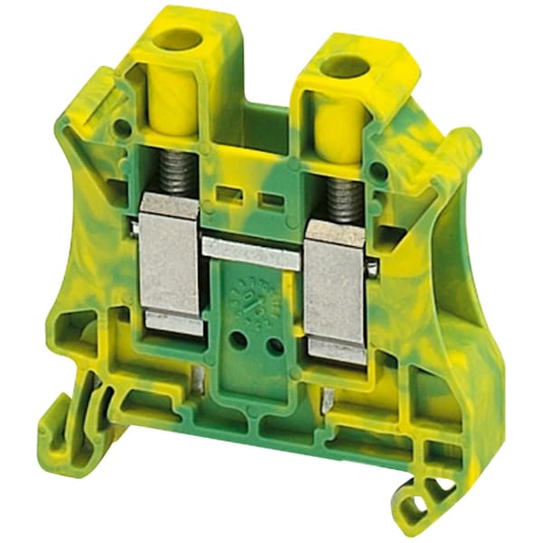 Bloque de terminales Schneider Electric, Linergy TR, verde-amarillo, 10mm2, tierra de protección, 2 puntos, Set de 50 - NSYTRV102PE