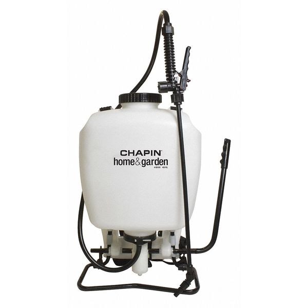 Chapin 4 gal Backpack Sprayer, Poly, 48 in L Hose, 20 in L Wand, Cone/ Jet Nozzle Spray Pattern, 90 psi Max - 60100