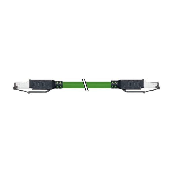 Murr Elektronik RJ45 0° / RJ45 0° ETHERNET, PUR 2x2x0.34 blindado verde UL, CSA+arrastre 1m - 7000-99711-7960100