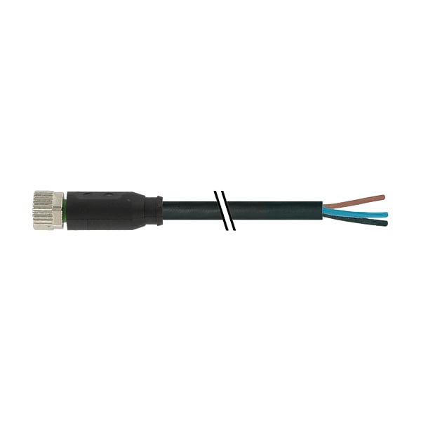 Murr Elektronik M8 hembra 0° con cable, PUR 3x0.25 negro UL/CSA+robot+cadenas portacables 3m - 7000-08041-6500300
