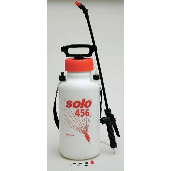 Solo 2-1/4 gal Handheld Sprayer, Poly, 48 in L Hose, 22 in L Wand, Fan Nozzle Spray Pattern, 45 psi Max - 456V