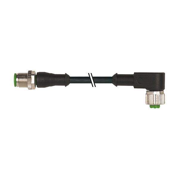 Murr Elektronik M12 macho 0° / M12 hembra 90°, PUR 4x0.34 negro UL/CSA+robot+cadena portacables 5m - 7000-40121-6540500