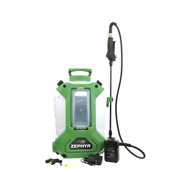 Flowzone 4 gal Backpack Battery Sprayer, Plastic, 5 ft L Hose, 40 psi Max - FZSATJ-3