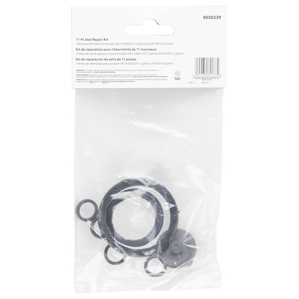 Landscapers Select Repair Seal Kit, Replacement, Rubber, Black, For: 6361273 and 6373872 Sprayers - SX-6B-S3L