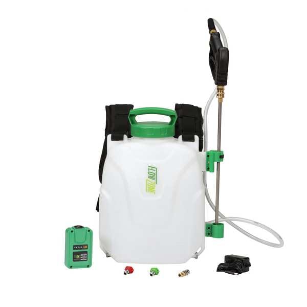 Flowzone 2 1/2 gal Backpack Sprayer, Plastic, 5 ft L Hose, Cone/ Fan/ Jet Nozzle Spray Pattern, 60 psi Max - FZVAAG-2.5