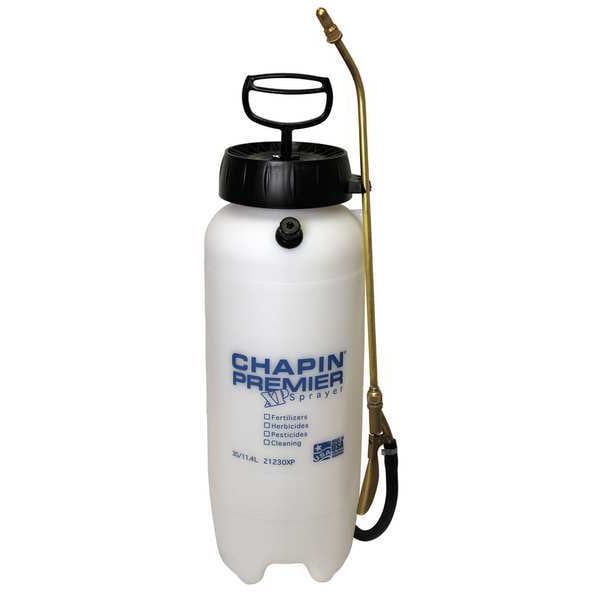 Chapin 3 gal Handheld Sprayer, Poly, 42 in L Hose, 18 in L Wand, Cone Nozzle Spray Pattern, 40 psi Max - 21230XP
