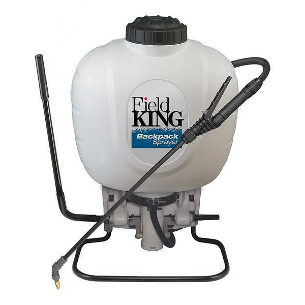 Field King 4 gal Backpack Sprayer, Poly, 50 in L Hose, 160 PSI, Fan/ Foaming Nozzle Spray Pattern, Manual - 190350