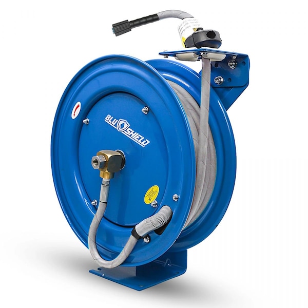 Blushield Blushield Polyester Pressure Washer Hose Reel Heavy Duty Single Arm Assembly 1/4" x 35' - PWRHD1435-NM