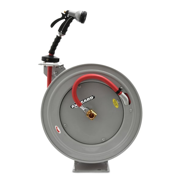 Avagard Avagard Rubber Water Hose Reel Heavy Duty Single Arm Assembly 5/8" x 50' - AVGWRHD5850