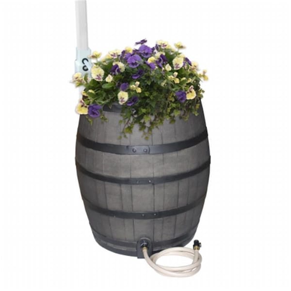 Emsco Group Whiskey Barrel Flat-Sided Rainwater Urn - Gray - 2244-1