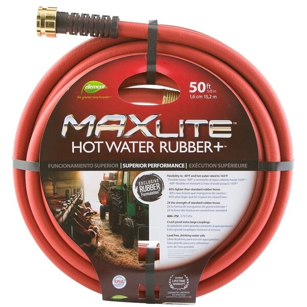 Swan SGHW58050 Garden Hose, 50 ft L, Rubber - CELSGHW58050
