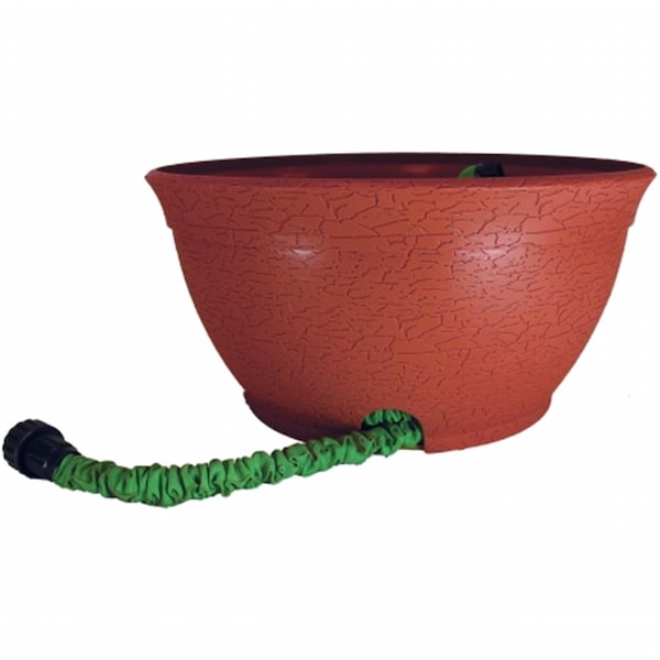 Patioplus Hose Hider Distressed Pot For Expandable Hose, Terra Cotta - PA99377