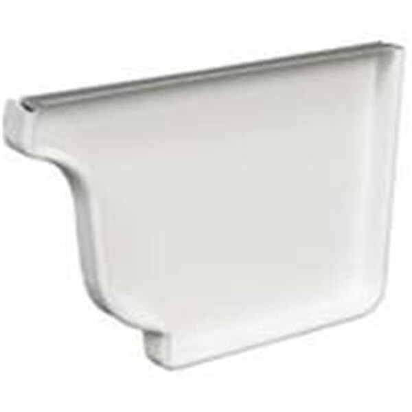 Grilltown 27006 White Aluminum Right Gutter Endcap - 5 In. - GR434902
