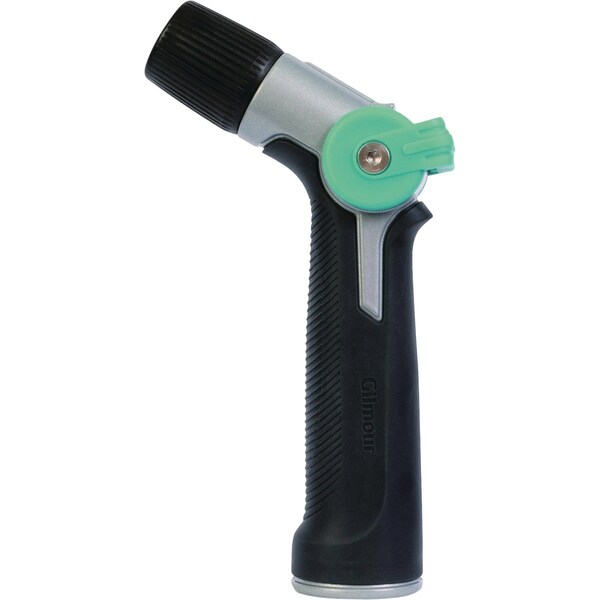 All-Source Gilmour Metal Adjustable Thumb Control Pistol Nozzle, Black & Green - 813742-1001