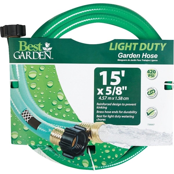 Best Garden 5/8 In. Dia. x 15 Ft. L. Leader Hose with Male & Female Couplings - AGL10L01