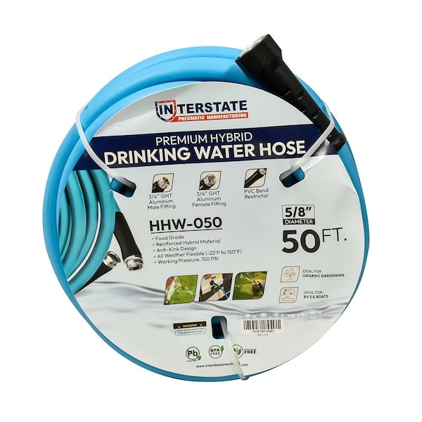 Interstate Pneumatics Premium Hybrid Water Drinking Hose  50 FT - HHW-050