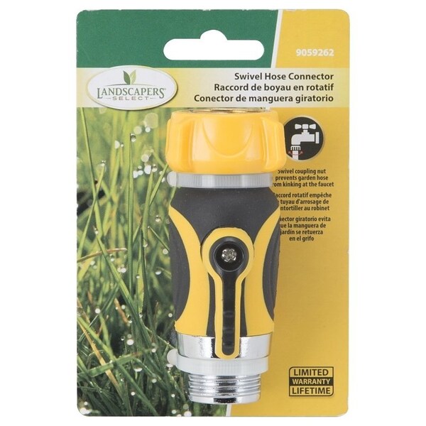 Landscapers Select Hose Connector, 34 NH, Female and Male, YellowBlack - YPC3