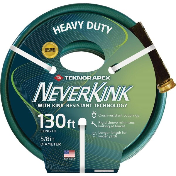 Teknor Apex Neverkink 5/8 In. Dia. x 130 Ft. L. Heavy-Duty Garden Hose - 8617-130
