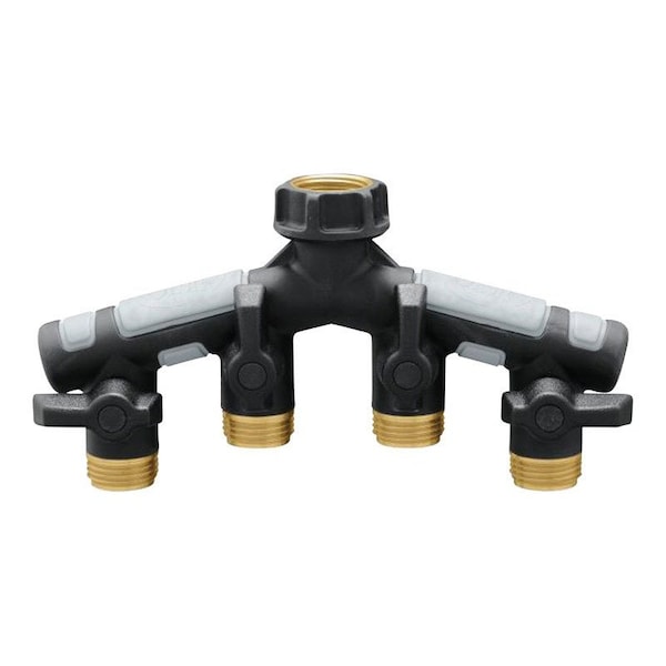 Orbit Orbit Pro Flo 3/4 in. Metal Threaded Female/Male Garden Hose Manifold - 58970