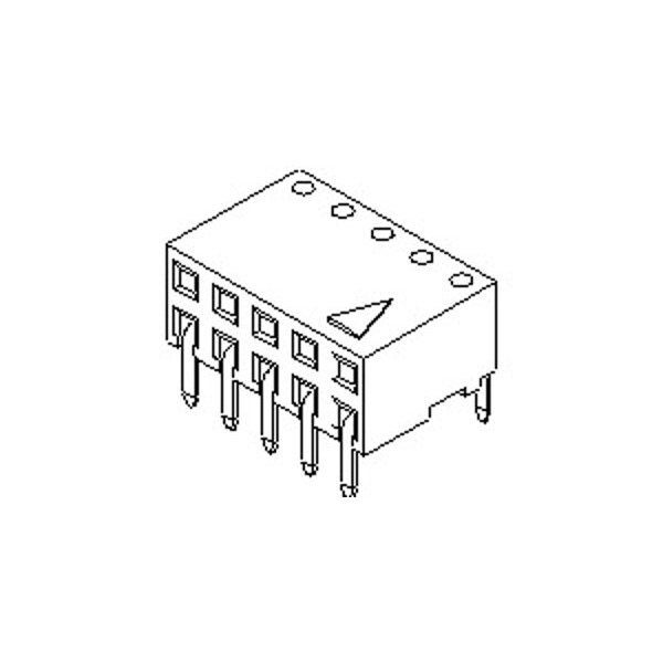 Conector de placa Molex, 14 contactos, 2 hileras, hembra, ángulo recto, paso de 0.1 pulgadas, terminal de soldadura, - 901522114