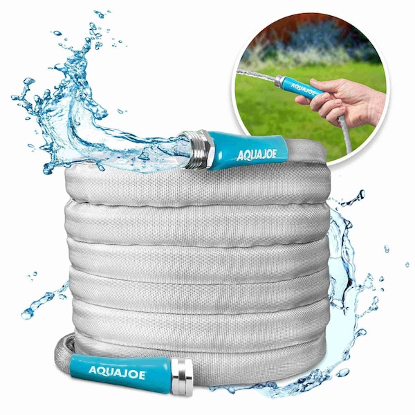 Snow Joe 50 Ft x 5/8 In FiberJacket Ultra Flexible Non-Expanding Kink Free Garden Hose - AJFJH50-58-PRX