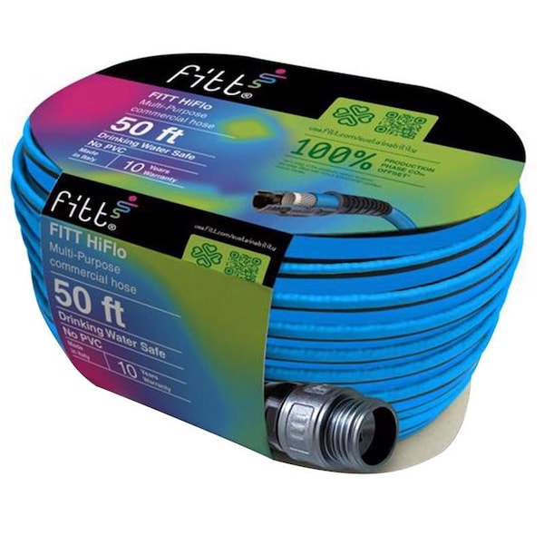 Fitt Fitt HiFlo 50 ft. L Medium Duty Commercial Grade Lightweight Garden Hose - FFH51250