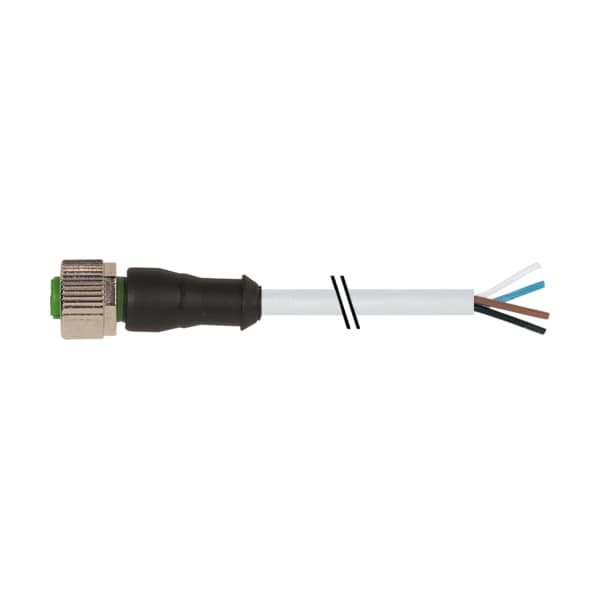 M12 hembra de 0° con cable, PUR 4x0.34 gy UL/CSA+cadena portacables 1.5m - 7000-12221-2340150